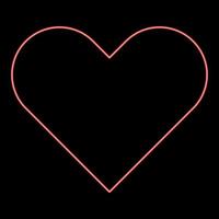 Neon heart red color vector illustration flat style image