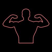 Neon bodyblder it is red color vector illustration flat style image