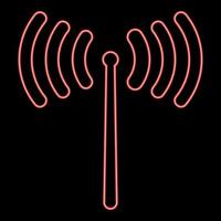 Neon radio signal red color vector illustration flat style image