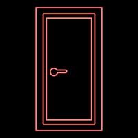 Neon door red color vector illustration flat style image