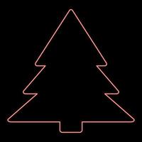 Neon christmas tree red color vector illustration flat style image