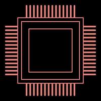 Neon processor red color vector illustration flat style image