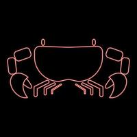 Neon crab red color vector illustration flat style image