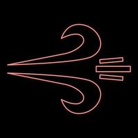 Neon wind red color vector illustration flat style image