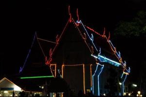 Colorful lights Buddhist Church photo