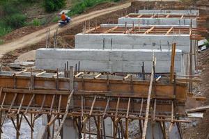 Rural construction of concrete bridges photo