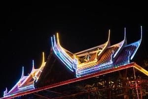 Flashing lights on the roof temple. photo