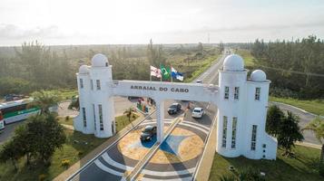 Arraial do Cabo, Rio de Janeiro, Brazil, Circa October 2019 Aerial image of part of Arraial do Cabo city, Brazil. photo