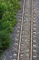 Railway with grass, weeds