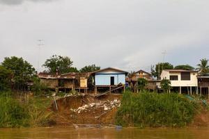 Landslide slides coast river photo