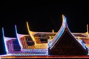 Flashing lights on the roof temple. photo