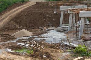 Rural construction of concrete bridges photo