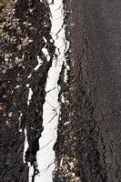 White cracked asphalt