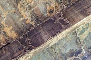 Termites eat wood floor. photo