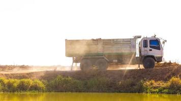 Truck backlit dust photo