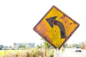 Old signs, turn left photo