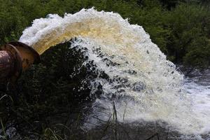 Water flowing from pipe. photo