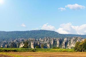 Agricultural land with cliffs. photo