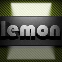 lemon word of iron on carbon photo