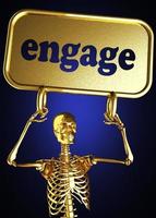 engage word and golden skeleton photo
