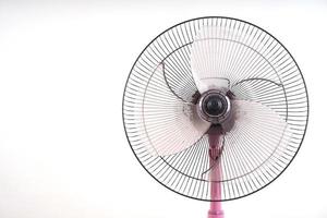 dirty electric fan on white background