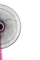 dirty electric fan on white background photo