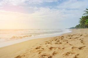 Landscape of tropical beach nature and clouds on horizon in Thailand. Summer relax outdoor concept. photo