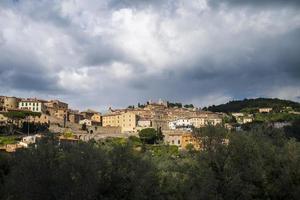 A view of the historic town of Campiglia Marittima Tuscany Italy