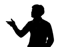 man silhouette doing some gestures white background photo