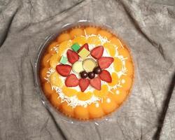 Lebaran parcels or Hampers, usually distributed at the moment of Eid. The packaging box contains a beautiful and attractive jelly cake. Also suitable for birthday cakes. Eid greetings. Focus Blur. photo