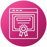 Online Certificate Icon Style vector