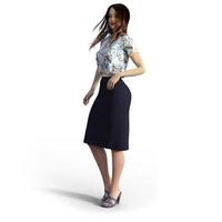 Beautiful elegant woman in attractive poses in 3d illustration photo