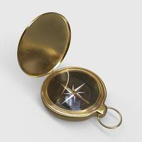3d Rendering of Antique Compass photo