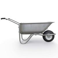 Wheelbarrow isolated on white background photo