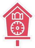 estilo de icono de reloj de cuco vector