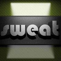 sweat word of iron on carbon photo