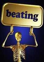 beating word and golden skeleton photo