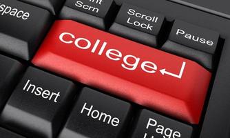 college word on red keyboard button photo