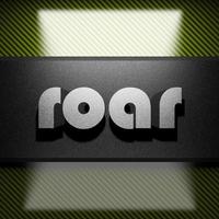 roar word of iron on carbon photo