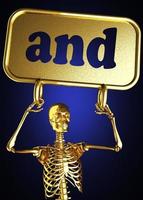 and word and golden skeleton photo