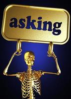 asking word and golden skeleton photo