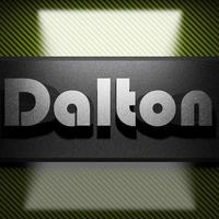 Dalton word of iron on carbon photo