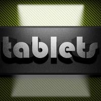 tablets word of iron on carbon photo