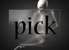 pick word on glass and skeleton photo