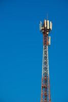 Telecommunication tower of 4G and 5G cellular. Antenna transmission communication. Cell phone signal base station. photo