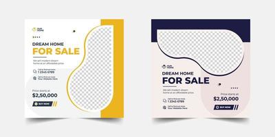 Real estate sale social media instagram post banner template Premium Vector