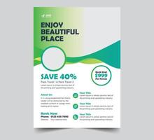 Travel sale flyer template design premium vector