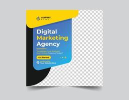 Digital marketing agency banner for social media post template vector