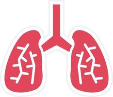 estilo de icono de pulmones vector