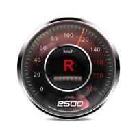 Speedometer interface vector illustration isolated on white background